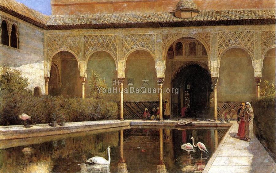 A Court in The Alhambra in the Time of the Moors - 埃德温·罗德·威克斯